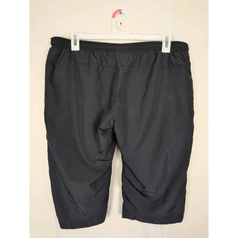 Vintage Nike Athletic Dept black nylon long shorts XL Active Retro Streetwear